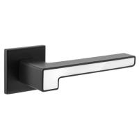 Дверная ручка H-30120-A на квадратной розетке Slim (31635, BLM/W черный матовый/белый)