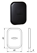 Накладка сувальдная ESC.S.XL/K.486 BL (автошторка) (прямоугольная, черный)