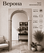 Арка Верона, универсальная ПВХ (капучино, 760*1300, 2300, толщина 300)