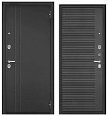Бульдорс ТРАСТ ЭКО, тисн.РЛ-2, МДФ бетон темный 9E-160 (2050*860, правая, Ночная задвижка, букле антрацит, хром)