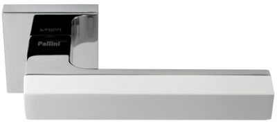 Дверная ручка Prime Паллини Дубай PAL-Z01-S PC/White, полированный хром/белый 